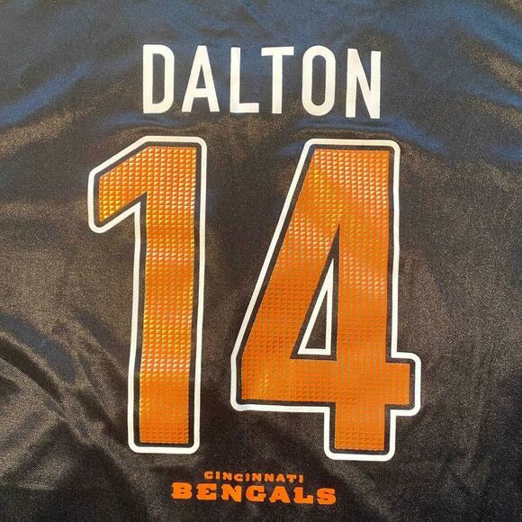 Cincinnati Bengals Football Jersey Girl's Youth XL Shiny Black Orange #14 - Picture 4 of 7